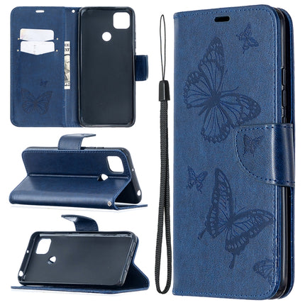 Two Butterflies Embossing Pattern Horizontal Flip Leather Case with Holder & Card Slot & Wallet & Lanyard, For Xiaomi Redmi 9A, For Xiaomi Redmi 9C