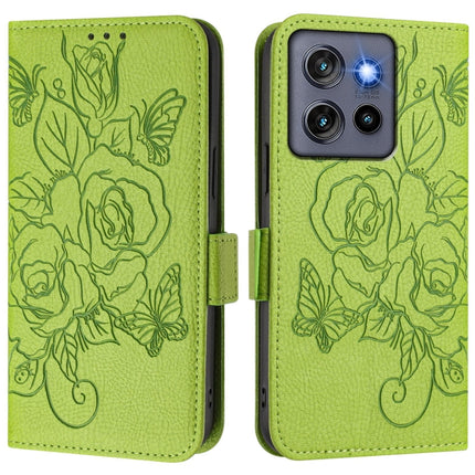 Embossed Rose RFID Anti-theft Leather Phone Case, For Motorola Edge 50 Neo, For Motorola Moto G Stylus 5G 2025