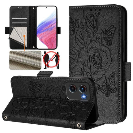 Embossed Rose RFID Anti-theft Leather Phone Case, For Motorola Edge 60 Pro / 60s Pro 5G, For Motorola Edge 60 Fusion, For Motorola Moto G15 / G15 Power, For Motorola Moto G05