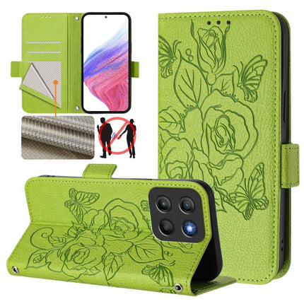 Embossed Rose RFID Anti-theft Leather Phone Case, For Motorola Edge 60 Pro / 60s Pro 5G, For Motorola Edge 60 Fusion, For Motorola Moto G15 / G15 Power, For Motorola Moto G05