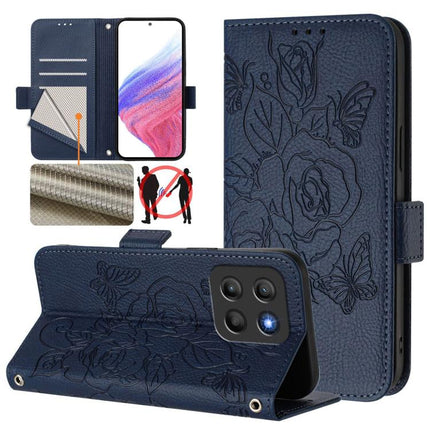 Embossed Rose RFID Anti-theft Leather Phone Case, For Motorola Edge 60 Pro / 60s Pro 5G, For Motorola Edge 60 Fusion, For Motorola Moto G15 / G15 Power, For Motorola Moto G05