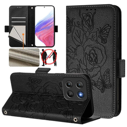 Embossed Rose RFID Anti-theft Leather Phone Case, For Motorola Edge 60 Pro / 60s Pro 5G, For Motorola Edge 60 Fusion, For Motorola Moto G15 / G15 Power, For Motorola Moto G05