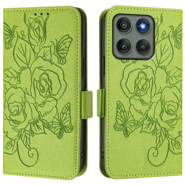 Embossed Rose RFID Anti-theft Leather Phone Case, For Motorola Edge 60 Pro / 60s Pro 5G, For Motorola Edge 60 Fusion, For Motorola Moto G15 / G15 Power, For Motorola Moto G05