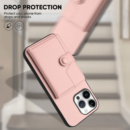 Button Card Bag RFID Anti-theft Phone Case, For iPhone 16 Pro Max, For iPhone 16 Pro, For iPhone 16 Plus, For iPhone 16