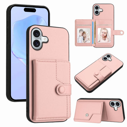 Button Card Bag RFID Anti-theft Phone Case, For iPhone 16 Pro Max, For iPhone 16 Pro, For iPhone 16 Plus, For iPhone 16
