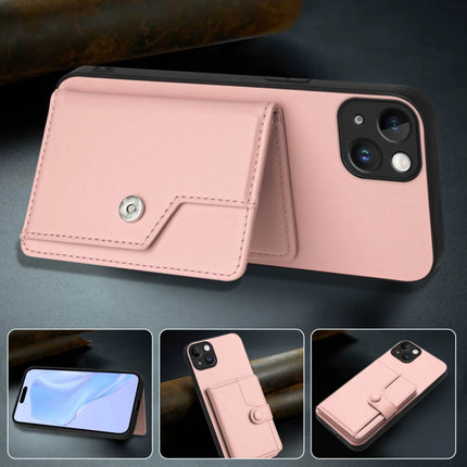 Button Card Bag RFID Anti-theft Phone Case, For iPhone 14 Plus, For iPhone 14, For iPhone 14 Pro, For iPhone 14 Pro Max