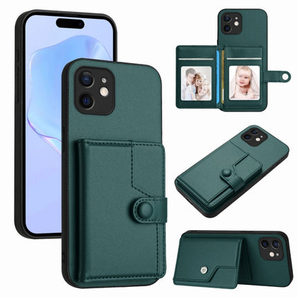 Button Card Bag RFID Anti-theft Phone Case, For iPhone 13 mini, For iPhone 12, For iPhone 12 Pro Max, For iPhone 12 Pro