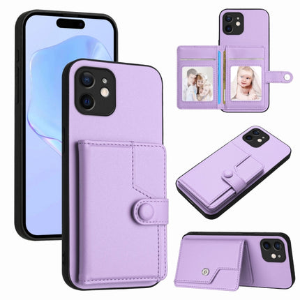Button Card Bag RFID Anti-theft Phone Case, For iPhone 12 mini, For iPhone 11 Pro Max, For iPhone 11, For iPhone 11 Pro