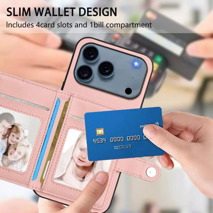 Button Card Bag RFID Anti-theft Phone Case, For iPhone 17 Pro Max, For iPhone 17 Pro, For iPhone 17, For iPhone Air