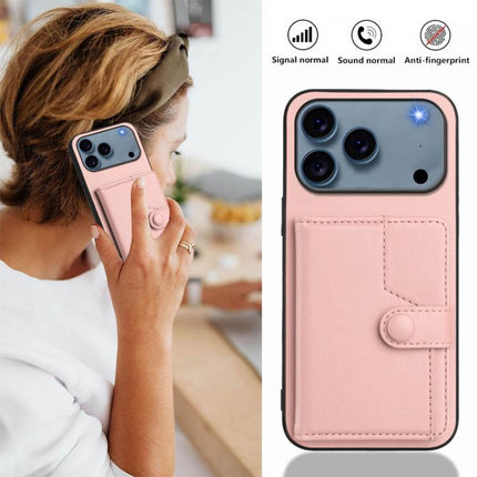 Button Card Bag RFID Anti-theft Phone Case, For iPhone 17 Pro Max, For iPhone 17 Pro, For iPhone 17, For iPhone Air