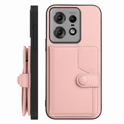 Button Card Bag RFID Anti-theft Phone Case, For Motorola Edge 50 Pro, For Motorola Edge 50 Fusion, For Motorola Moto G 5G 2024, For Motorola Moto G Stylus 5G 2024