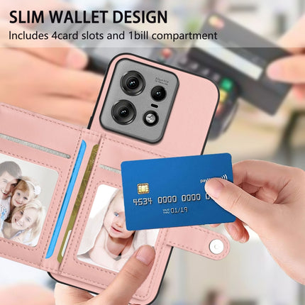 Button Card Bag RFID Anti-theft Phone Case, For Motorola Edge 50 Pro, For Motorola Edge 50 Fusion, For Motorola Moto G 5G 2024, For Motorola Moto G Stylus 5G 2024