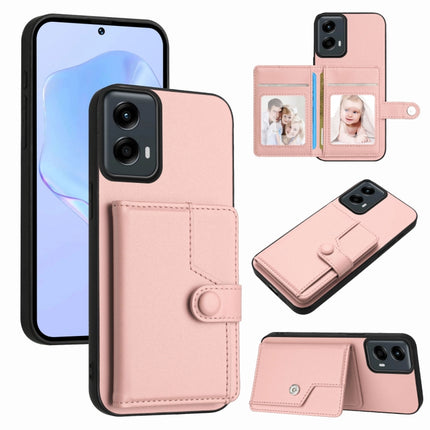 Button Card Bag RFID Anti-theft Phone Case, For Motorola Edge 50 Pro, For Motorola Edge 50 Fusion, For Motorola Moto G 5G 2024, For Motorola Moto G Stylus 5G 2024