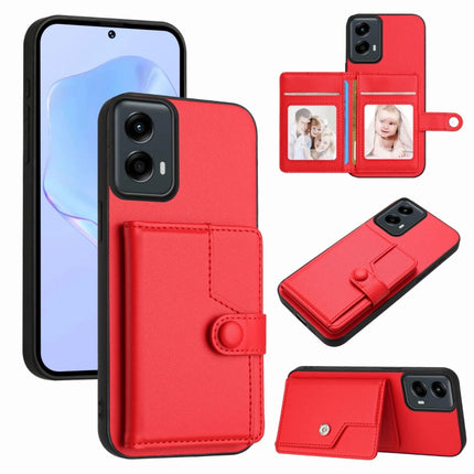 Button Card Bag RFID Anti-theft Phone Case, For Motorola Edge 50 Pro, For Motorola Edge 50 Fusion, For Motorola Moto G 5G 2024, For Motorola Moto G Stylus 5G 2024