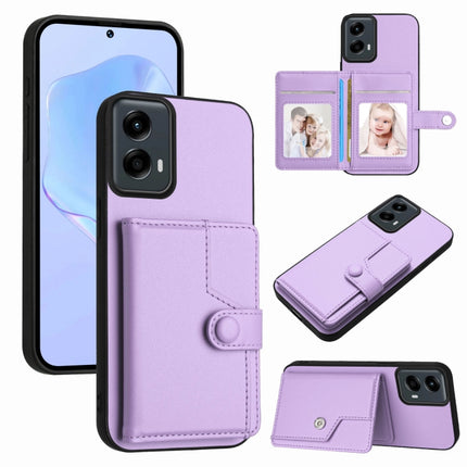 Button Card Bag RFID Anti-theft Phone Case, For Motorola Edge 50 Pro, For Motorola Edge 50 Fusion, For Motorola Moto G 5G 2024, For Motorola Moto G Stylus 5G 2024