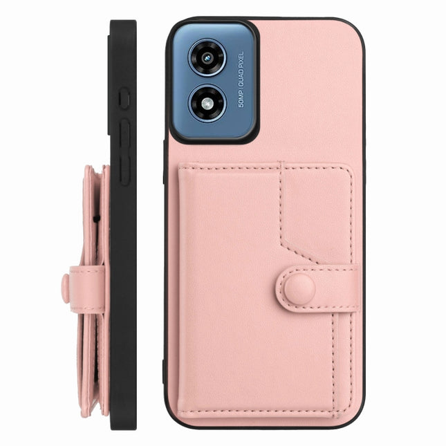 Button Card Bag RFID Anti-theft Phone Case, For Motorola Moto G Play 4G 2024, For Motorola Moto G Power 5G 2024