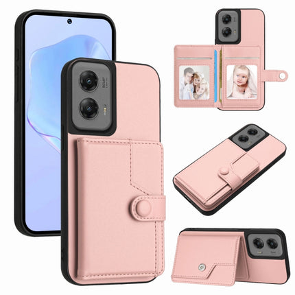 Button Card Bag RFID Anti-theft Phone Case, For Motorola Edge 50 Pro, For Motorola Edge 50 Fusion, For Motorola Moto G 5G 2024, For Motorola Moto G Stylus 5G 2024