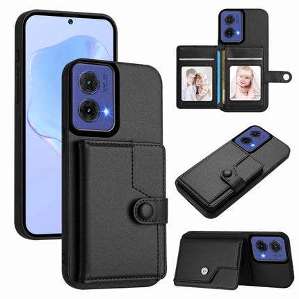 Button Card Bag RFID Anti-theft Phone Case, For Motorola Edge 60 Fusion / Edge 60, For Motorola Edge 60 Stylus 5G, For Motorola Moto G85 EU Version, For Motorola Moto X50 Ultra