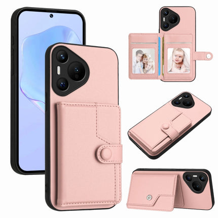 Button Card Bag RFID Anti-theft Phone Case, For Huawei Pura 70 Ultra, For Huawei Pura 70 Pro, For Huawei Pura 70