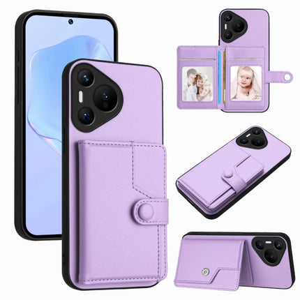 Button Card Bag RFID Anti-theft Phone Case, For Huawei Pura 70 Ultra, For Huawei Pura 70 Pro, For Huawei Pura 70