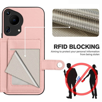 Button Card Bag RFID Anti-theft Phone Case, For Huawei Pura 70 Ultra, For Huawei Pura 70 Pro, For Huawei Pura 70
