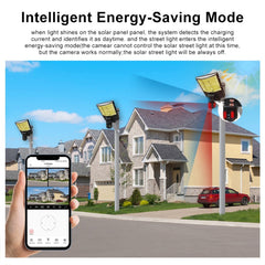 Solar Street Light with V380 4G WiFi 10X Dual-lens Monitoring HD Camera, No SD Card, 64GB SD Card, 128GB SD Card