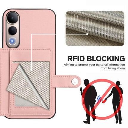 Button Card Bag RFID Anti-theft Phone Case, For vivo V50 Lite 4G, For vivo Y39 5G / Y300i, For vivo Y200