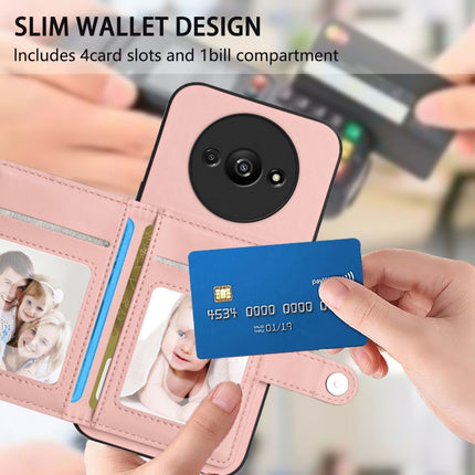 Button Card Bag RFID Anti-theft Phone Case, For Redmi A3 4G Global, For Redmi Note 13 Pro 4G Global, For Redmi Note 13 4G Global, For Redmi 13C 5G / 13R