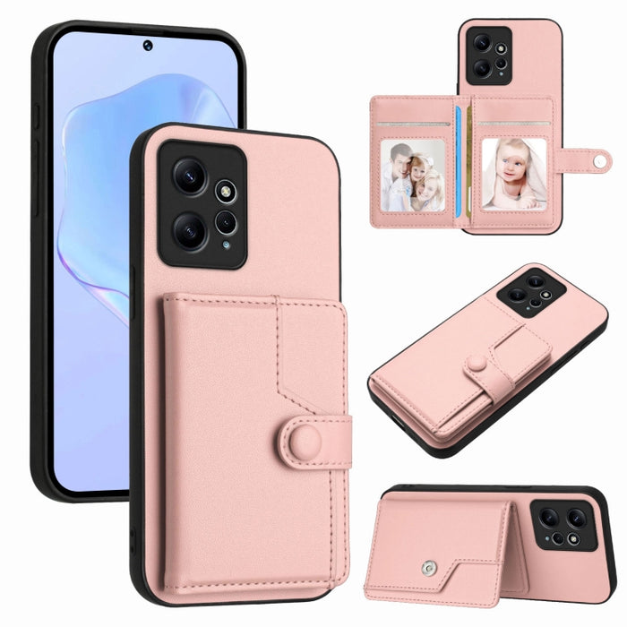 Button Card Bag RFID Anti-theft Phone Case, For Redmi Note 12 4G Global, For Redmi Note 12 Pro+ Global, For Redmi Note 12 Pro 5G Global, For Redmi Note 12 Pro Speed