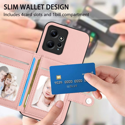 Button Card Bag RFID Anti-theft Phone Case, For Redmi Note 12 4G Global, For Redmi Note 12 Pro+ Global, For Redmi Note 12 Pro 5G Global, For Redmi Note 12 Pro Speed