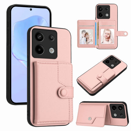 Button Card Bag RFID Anti-theft Phone Case, For Redmi Note 13 Pro 5G, For Redmi 13C 4G Global, For Redmi Note 13 5G, For Redmi Note 13 Pro+