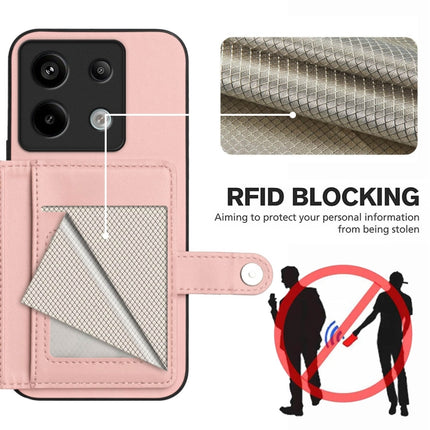 Button Card Bag RFID Anti-theft Phone Case, For Redmi Note 13 Pro 5G, For Redmi 13C 4G Global, For Redmi Note 13 5G, For Redmi Note 13 Pro+
