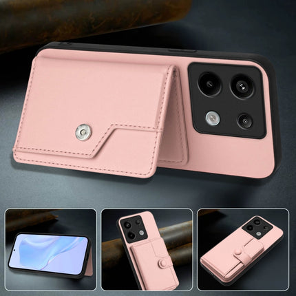 Button Card Bag RFID Anti-theft Phone Case, For Redmi Note 13 Pro 5G, For Redmi 13C 4G Global, For Redmi Note 13 5G, For Redmi Note 13 Pro+