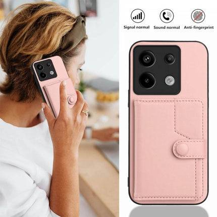 Button Card Bag RFID Anti-theft Phone Case, For Redmi Note 13 Pro 5G, For Redmi 13C 4G Global, For Redmi Note 13 5G, For Redmi Note 13 Pro+