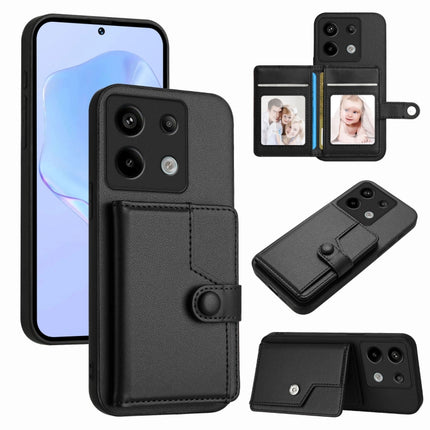 Button Card Bag RFID Anti-theft Phone Case, For Redmi Note 13 Pro 5G, For Redmi 13C 4G Global, For Redmi Note 13 5G, For Redmi Note 13 Pro+