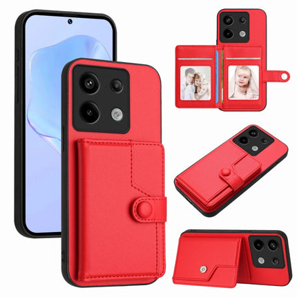 Button Card Bag RFID Anti-theft Phone Case, For Redmi Note 13 Pro 5G, For Redmi 13C 4G Global, For Redmi Note 13 5G, For Redmi Note 13 Pro+