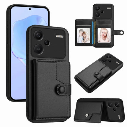 Button Card Bag RFID Anti-theft Phone Case, For Redmi Note 13 Pro 5G, For Redmi 13C 4G Global, For Redmi Note 13 5G, For Redmi Note 13 Pro+