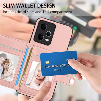 Button Card Bag RFID Anti-theft Phone Case, For Redmi Note 12 5G Global, For Redmi 12C / 11A, For Redmi 10C