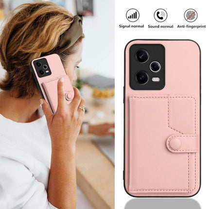 Button Card Bag RFID Anti-theft Phone Case, For Redmi Note 12 5G Global, For Redmi 12C / 11A, For Redmi 10C