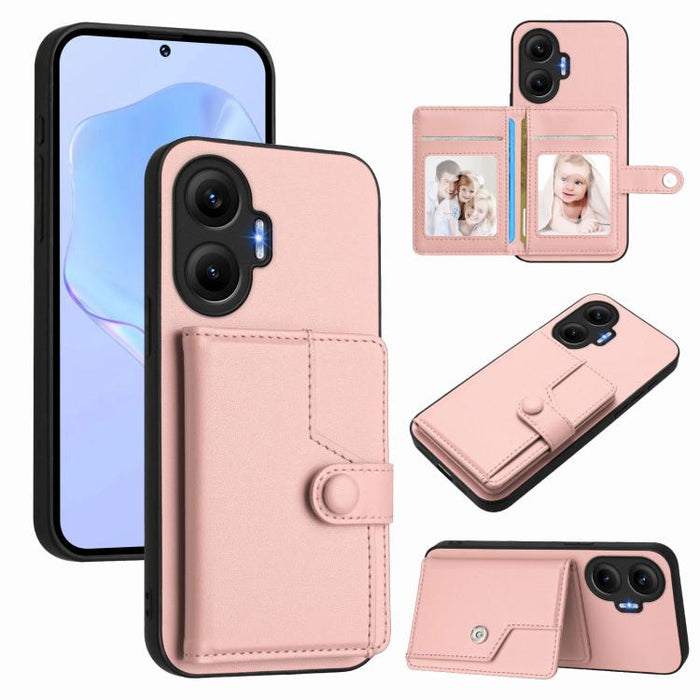 Button Card Bag RFID Anti-theft Phone Case, For Redmi Turbo 4 Pro / Xiaomi Poco F7, For Redmi A5 4G 171.7mm / Xiaomi Poco C71, For Redmi Note 13R / 13 4G, For Redmi Turbo 3