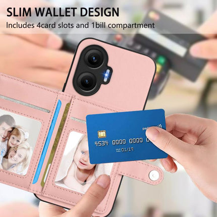 Button Card Bag RFID Anti-theft Phone Case, For Redmi Turbo 4 Pro / Xiaomi Poco F7, For Redmi A5 4G 171.7mm / Xiaomi Poco C71, For Redmi Note 13R / 13 4G, For Redmi Turbo 3