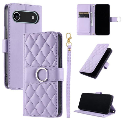 Ring Buckle Rhombic Leather Phone Case, For iPhone 17 Pro, For iPhone 17, For iPhone Air