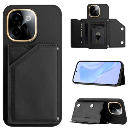 Skin Feel Four Card Slots Phone Case with Wrist Strap, For vivo V50 Lite 4G, For vivo Y39 5G / Y300i, For vivo Y200