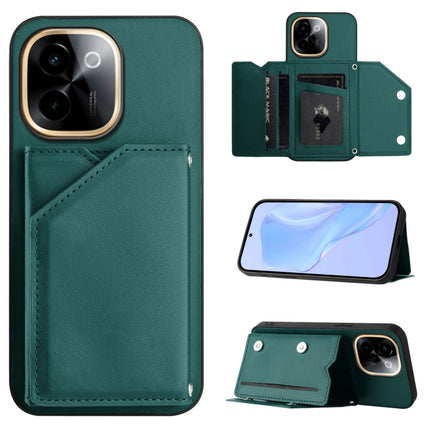Skin Feel Four Card Slots Phone Case with Wrist Strap, For vivo V50 Lite 4G, For vivo Y39 5G / Y300i, For vivo Y200