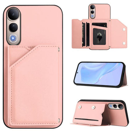 Skin Feel Four Card Slots Phone Case with Wrist Strap, For vivo V50 Lite 4G, For vivo Y39 5G / Y300i, For vivo Y200