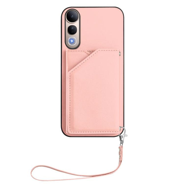 Skin Feel Four Card Slots Phone Case with Wrist Strap, For vivo V50 Lite 4G, For vivo Y39 5G / Y300i, For vivo Y200