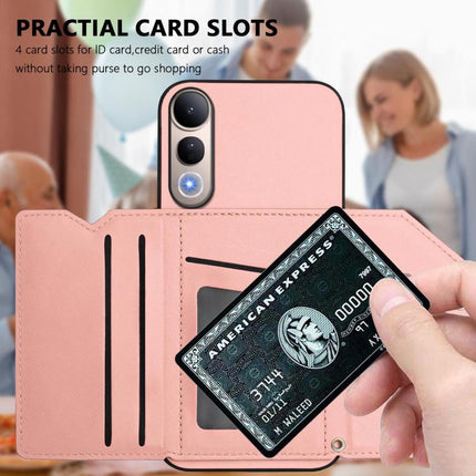 Skin Feel Four Card Slots Phone Case with Wrist Strap, For vivo V50 Lite 4G, For vivo Y39 5G / Y300i, For vivo Y200