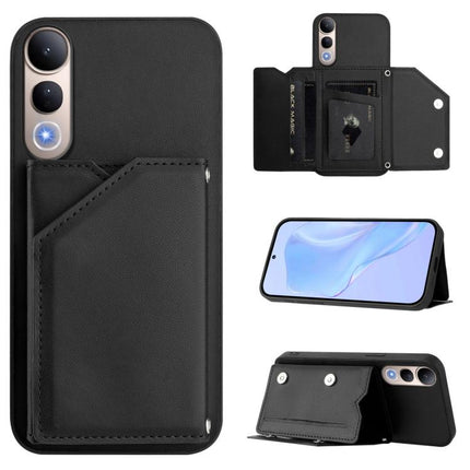 Skin Feel Four Card Slots Phone Case with Wrist Strap, For vivo V50 Lite 4G, For vivo Y39 5G / Y300i, For vivo Y200