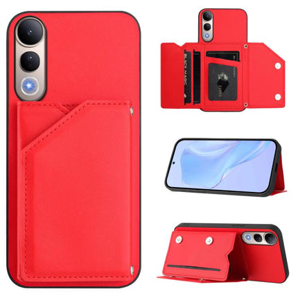 Skin Feel Four Card Slots Phone Case with Wrist Strap, For vivo V50 Lite 4G, For vivo Y39 5G / Y300i, For vivo Y200