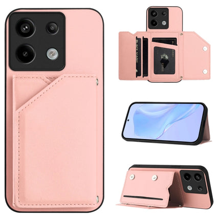Skin Feel Four Card Slots Phone Case with Wrist Strap, For Xiaomi Poco X6, For Xiaomi Poco C65, For Xiaomi Poco F5 5G, For Xiaomi Poco F5 Pro 5G